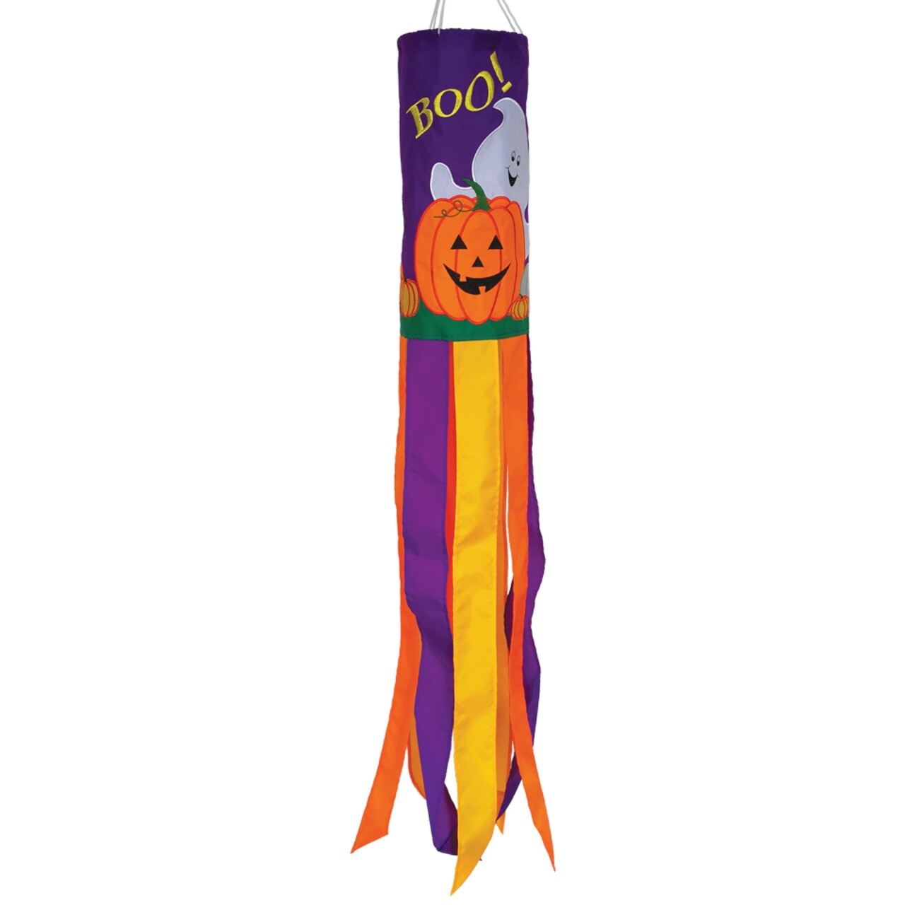 In the Breeze 5056 Boo Halloween 40 Inch Windsock - Hanging Halloween Decoration - Outdoor Holiday Décor